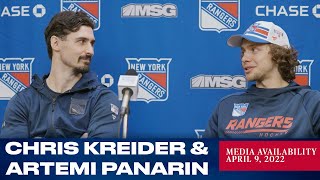 New York Rangers: Chris Kreider & Artemi Panarin Postgame Media Availability | Apr. 9, 2022