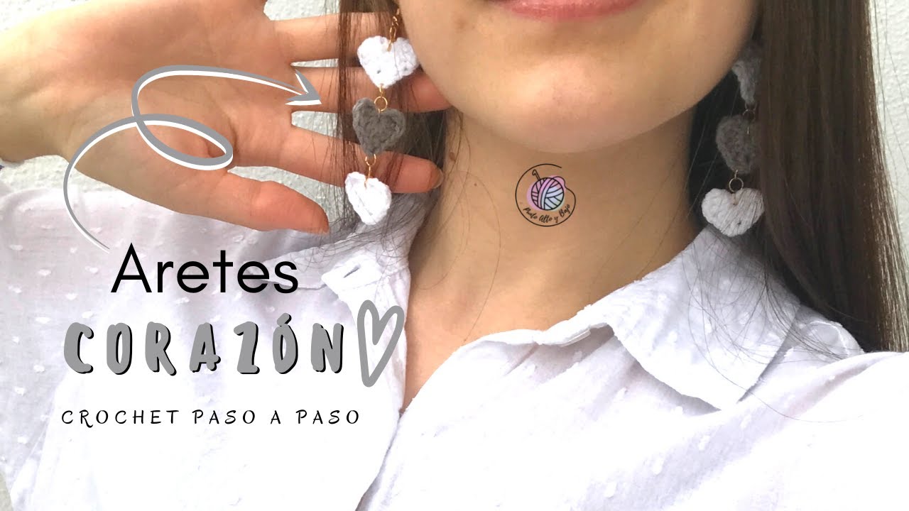 ARETES CORAZON / PENDIENTES TEJIDOS A CROCHET