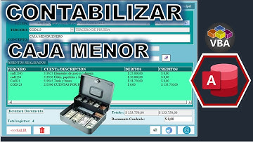 Contabilizar caja menor Sistema contable en Access