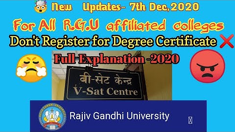 New updates|| For All RGU affiliated colleges||No Degree Certificate 🙄||No Graduated Students-2020