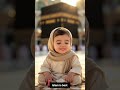 Adorable Islamic Baby At Kaaba Cute Muslim Child In Ihram 