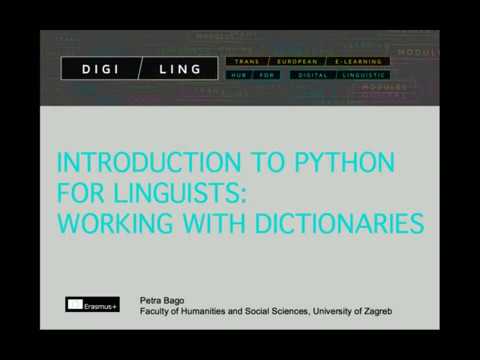 DigiLing - Introduction to Python for Linguists - Unit 11.1