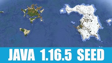 Minecraft Java 1.16.5 Seed: Island village and 2 ocean temples at spawn + snow island village nearby