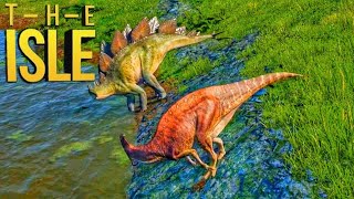 Parassaurolofo Juvenil Está Sendo Caçado+Grupo Enorme De Dinossauros | The Isle 30 (PT-BR)