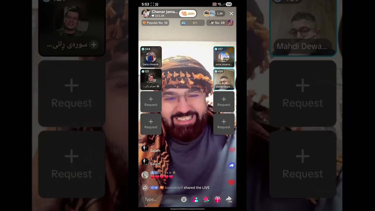 لایڤی تازە سۆنە تاقانە چێنەر دانای چنارۆک مەهدی شعرو شانامە فول بەزم 😂😂