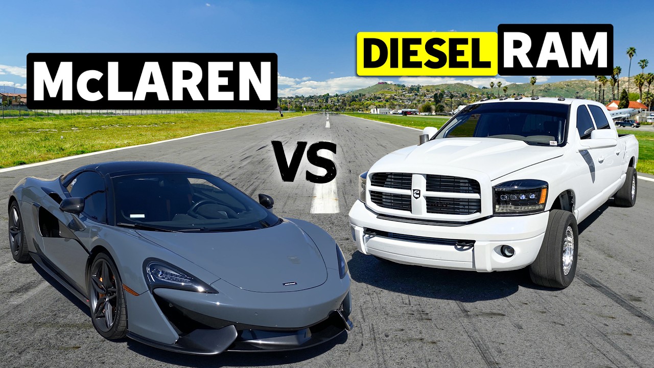 ⁣BUILT vs BOUGHT! 1300hp Cummins RAM vs Fresh-off-the-Floor McLaren 570S // THIS vs THAT