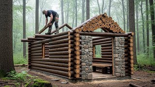 Download Lagu Man Creates a Warm Hidden Cabin Shelter in the Amazon Jungle | Bushcraft, Survival MP3