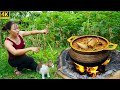 Traditional Village Recipe 🍲 Firewood-Cooked Braised Fish | Outdoor Cooking