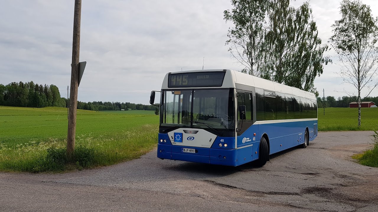 Amazing Scania Ikarus E94F HelB 411 ZF Ecomat, line 445 Kivistö-Reuna