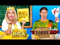 DESAFÍO DE DIBUJO RICO vs. POBRE || ¡Duelo épico! Trucos fáciles para dibujar por 123 GO! FOOD