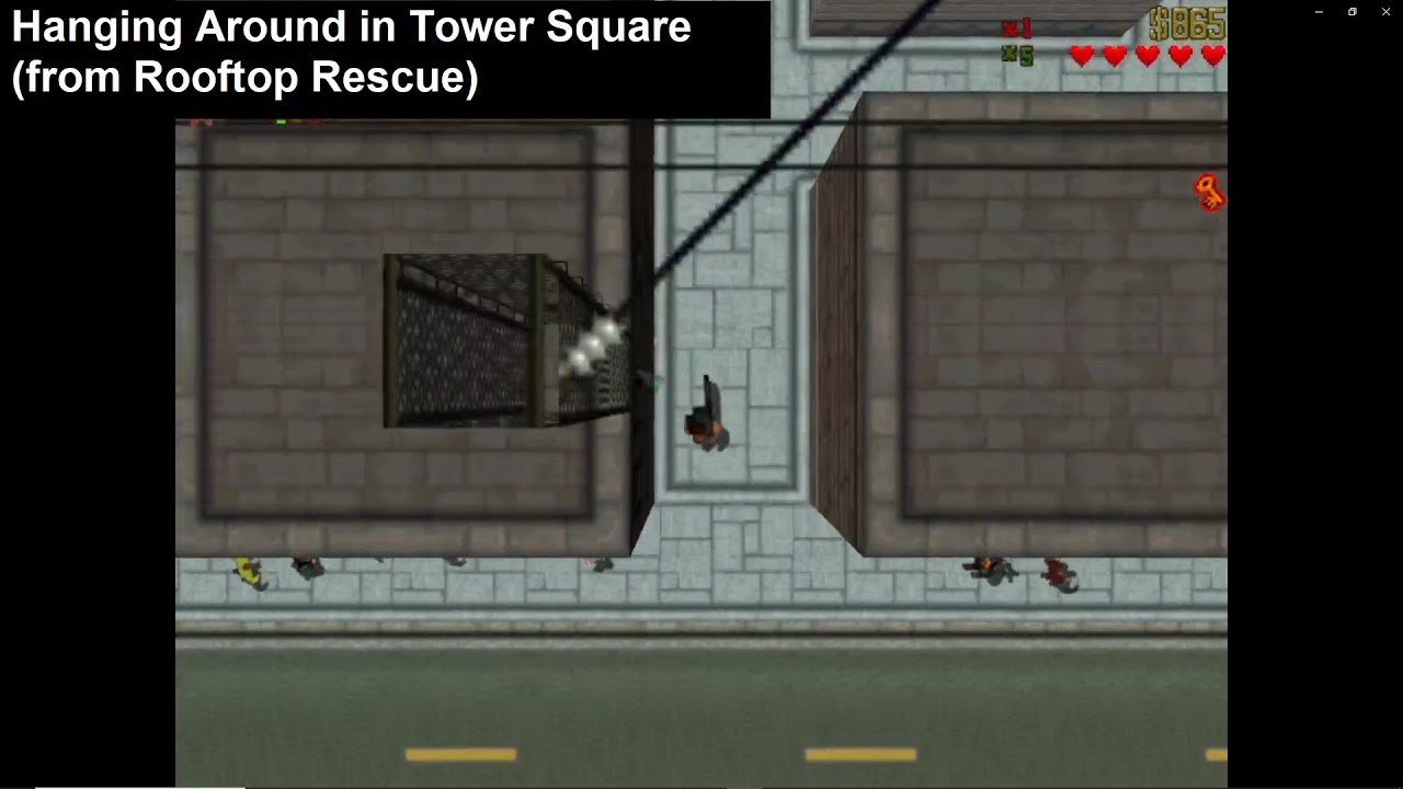 Hanging Out Around Tower Square (from Rooftop Rescue) in GTA 2