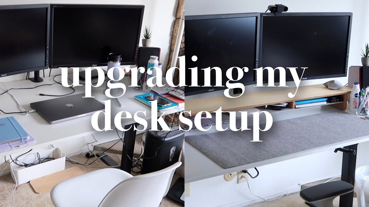 upgrading my work desk setup grovemade, logitech YouTube