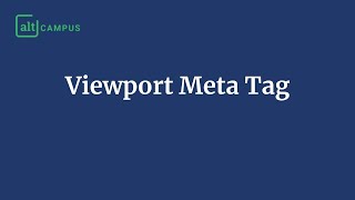 Viewport Meta Tag for Responsive Design