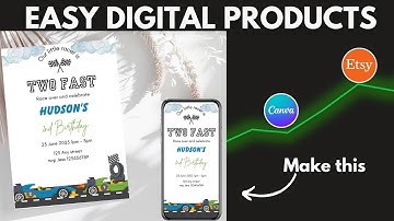 Make & Sell Kids Birthday Invitations on Etsy! 🎉 | Canva Tutorial for Beginners