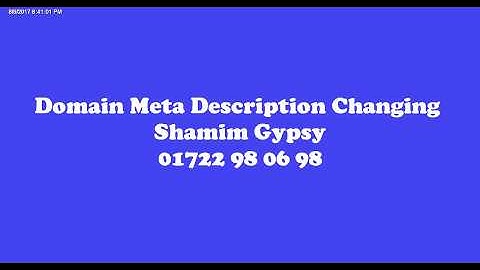How to Change Home page Meta description - Bangla Live Tutorial