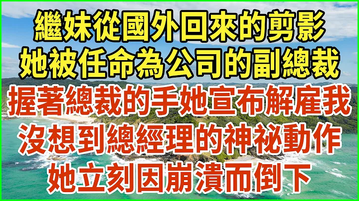 继妹从国外回来的剪影！她被任命为公司的副总裁！握著总裁的手她宣布解雇我！没想到总经理的神祕动作！她立刻因崩溃而倒下！#生活经验 #情感故事 #深夜浅读 #幸福人生 #深夜浅谈 #伦理故事 #人生哲学 - 天天要闻