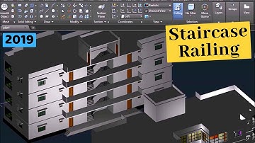 AutoCAD House Design (3D)- Part 12- adding railings to the staircase (2021)