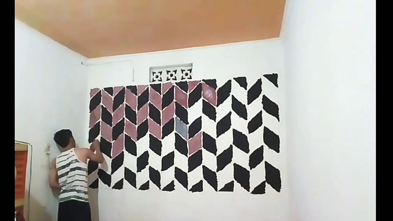  Cat  dinding  kamar motif  3D  Part 1 YouTube