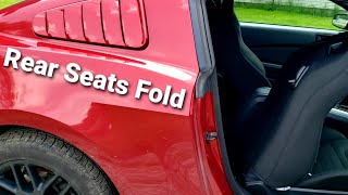 Ford Mustang how to fold down rear seats