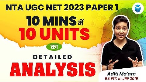 UGC NET 2023 Paper 1 Analysis | UGC NET Exam Level | NET JRF with Aditi Mam | JRFAdda