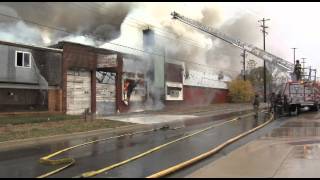 Flint fire rips through abandoned meat plant