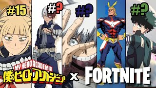 TOP de TODAS las SKINS de MY HERO ACADEMIA | ORDENADAS de PEOR a MEJOR en FORTNITE - Mane22