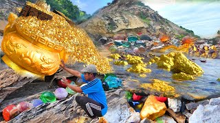 We found a large treasure box under the gold, diamonds, crystals inside