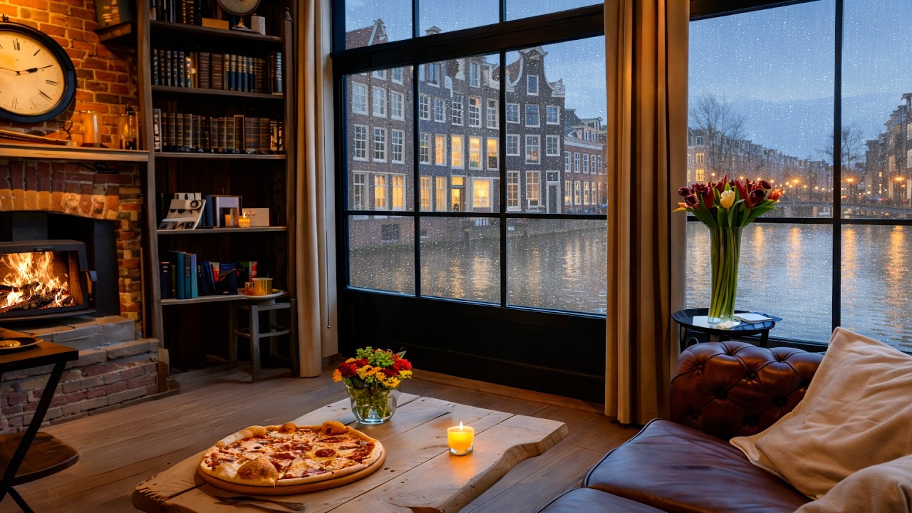 Warm Jazz Music for Late Evenings | Rainy Cafe Ambience | Velora Jazz