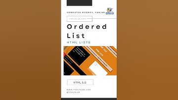 Ordered List | HTML LISTS | HTML | CSPunjab.Com #shorts #html #42