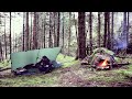 Tarp Camping in a Forest | Bushcraft Overnight Trip