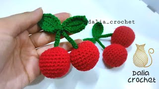 مادلية كرز بالكروشيه /افكار ببواقي خيط الكروشيه. how to crochet cherries amigurumi
