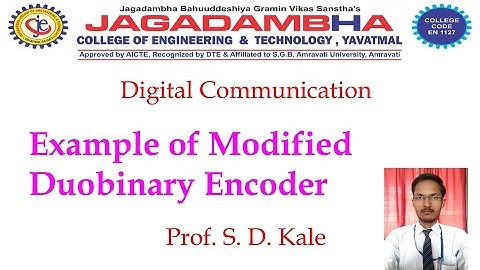 Example of Modified Duobinary Encoder | Digital Communication | Prof. S. D. Kale