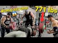 BENCH PRESS WORLD RECORD 771 LBS (350 KG) - INCLUDES FULL WORKOUT!!