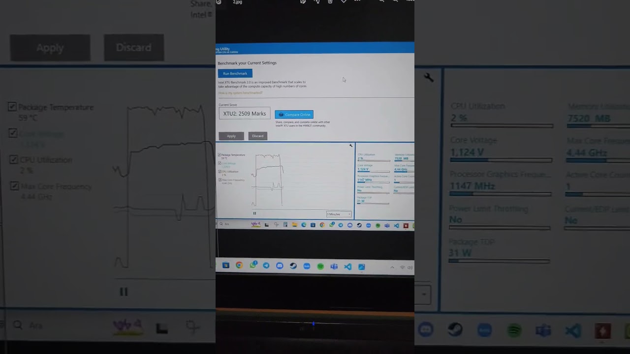 i7 10750H Intel XTU Benchmark Normal vs Liquid Metal Paste Score