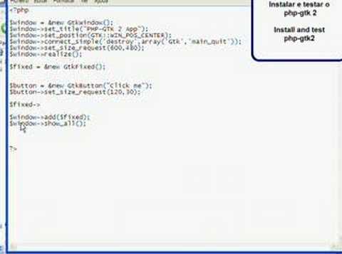 Install and test PHP-GTK 2 GUI PHP - YouTube