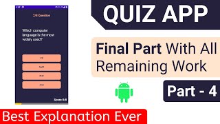 Quiz app in android studio| Final Part | How to make quiz app in android studio | Tech Projects