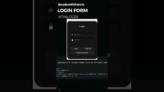 Login in HTML and CSS Sub to my telegram channel for source code✅✅. #coders #programmer #html #css