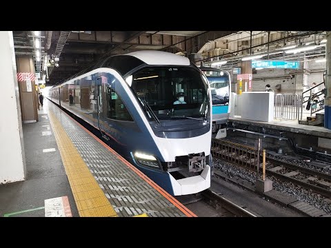 [トプナン！]E261系 RS1編成 臨時特急サフィール踊り子3号伊豆急下田行の送り込み回送が大宮駅3番線を発車するシーン