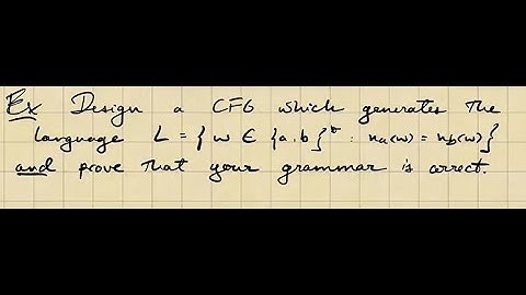 Tutorial 3 - CFG for na = nb + Proof of correctness