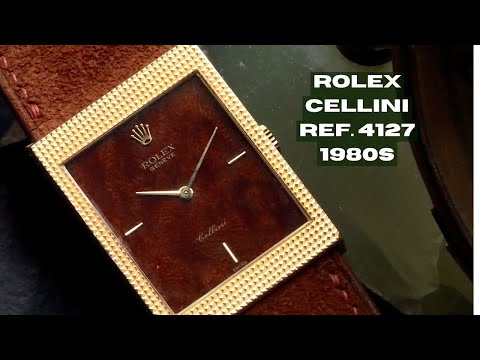 Rolex Cellini Ref. 4127 Exotic Wood Dial 18k Gold 25mm 1980s