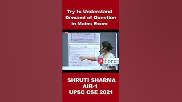 Try to understand demand of Questions in Mains Exam | Shruti Sharma | AIR-1| UPSC CSE 2021 #shorts
