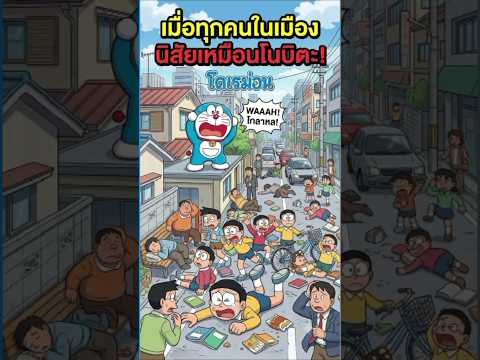 เมื่อทุกคนในเมืองนิสัยเหมือนโนบิตะ #การ์ตูน #doraemon #anime #สปอย #อนิเมะ