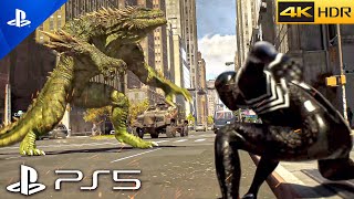 (Ps5) Spider-Man 2 - Venom Vs Lizard Chase Fight | Ultra Realistic Graphics Gameplay [4K 60Fps Hdr]