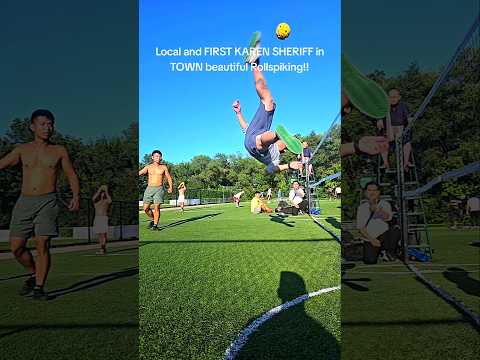 Local spot in St. Paul, MN and FIRST KAREN SHERIFF in TOWN Rollspiking!! #takraw #sepaktakraw