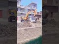 Wheeled Excavator Cleaning Drain | Roadside Work in Action # Halla Excevator # Construction
