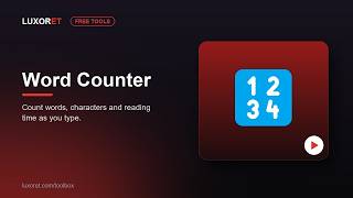 Word Counter , Free Luxoret Tool