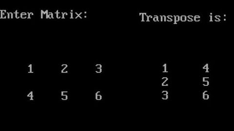 Transpose of a Matrix in C++