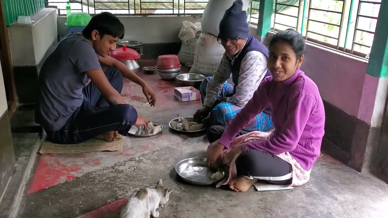 আজকে  দিদি  কি কি  পিঠা  বানিয়ে খাওয়ালো //village cooking   vlog