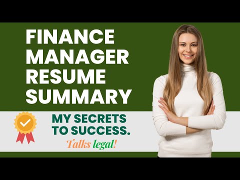 Finance Manager Resume Summary Examples