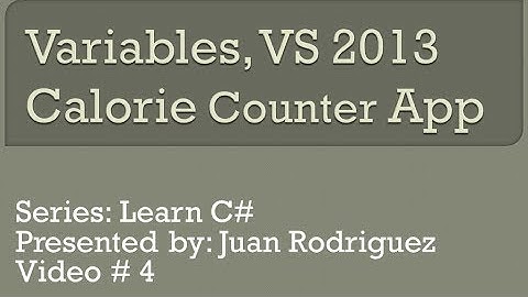 Variables - Visual Studio 2013 #4